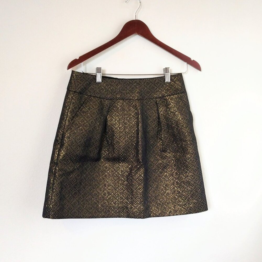 LOFT gold shimmer mini skirt sz 4